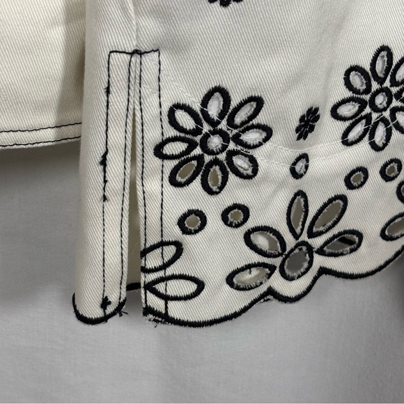 Diane's Essentials Womens Blazer Size M‎ White Button-Up Eyelet Embroidered NWT - Picture 15 of 16